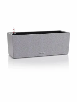 Balconera Stone Harmaa Altakastelu parvekeruukku pari 80x19cm, korkeus 19cm + Kannattimet