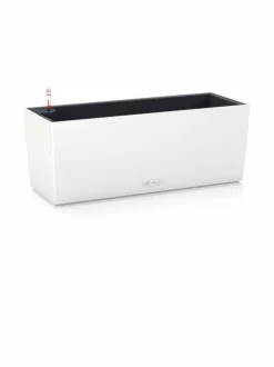 Balconera Stone Valkoinen Altakastelu parvekeruukku pari 50x19cm, korkeus 19cm + Kannattimet