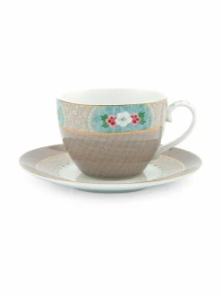 Blushing Birds -cappuccinokuppi 280 ml ja lautanen