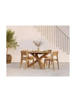 Circle ulkokaluste pyöreä ruokapöytä, teak