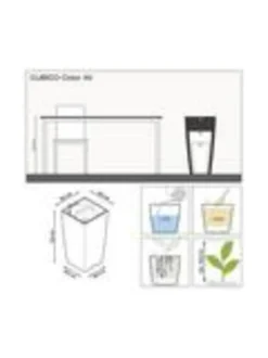 CUBICO Color 22 matta Tummaharmaa Altakasteluruukku ∅22x22cm korkeus 41cm