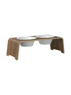 dogBar® Classic korotettu ruokakuppiteline - Pähkinä