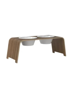 dogBar® Classic korotettu ruokakuppiteline - Pähkinä