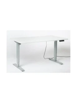 Easy DUO sähköpöytä - Harmaa runko, valkoinen 160x80cm pöytälevy
