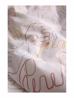 Elefantti Villi -vauvan pussilakanasetti 85 x 125 + 40 x 60 cm