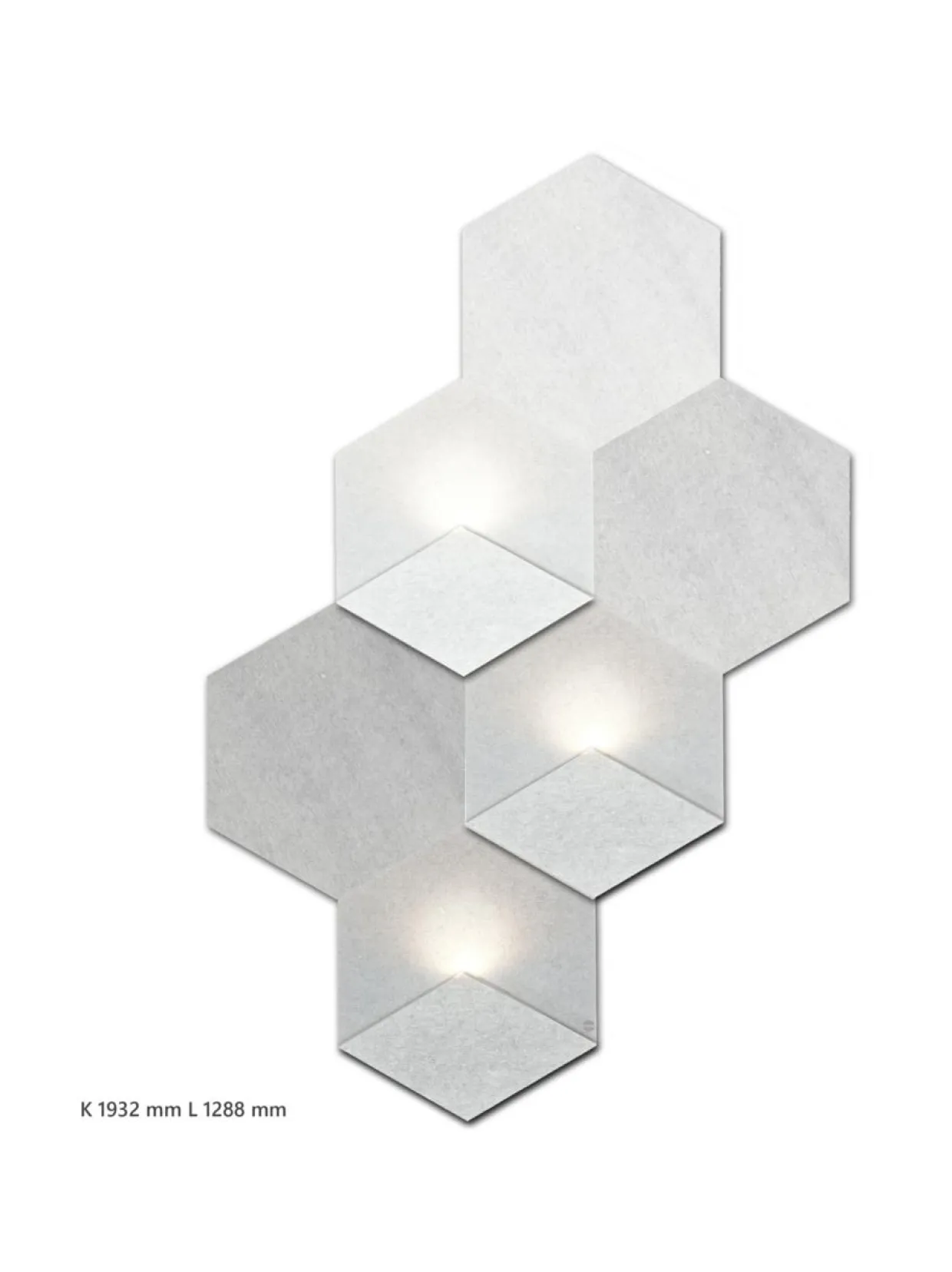 Heksagon valoelementti 3+3 harmaasävyt