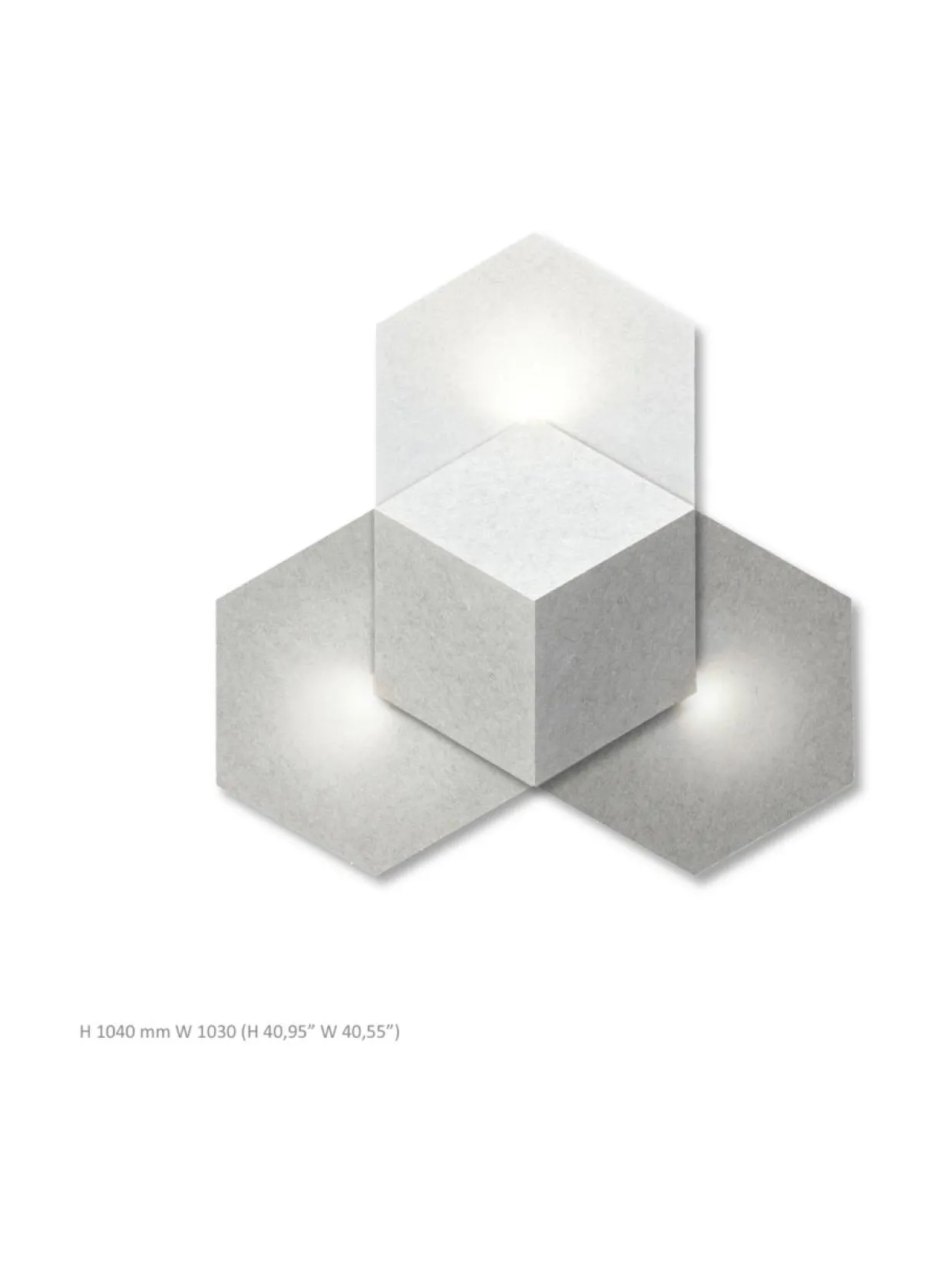 Heksagon valoelementti 3 harmaasävyt