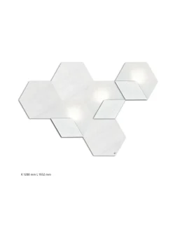 Heksagon valoelementti 3+3 valkoinen