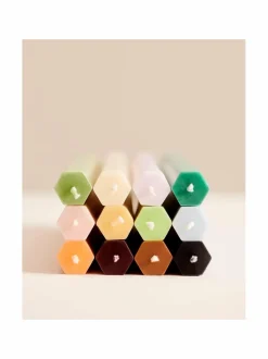 Hexagon Candle Pastel -steariinikynttilä, 4 kpl