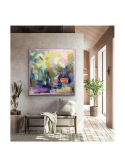 Hiomaton timantti, öljyvärimaalaus, Pia Rydman 100x100cm