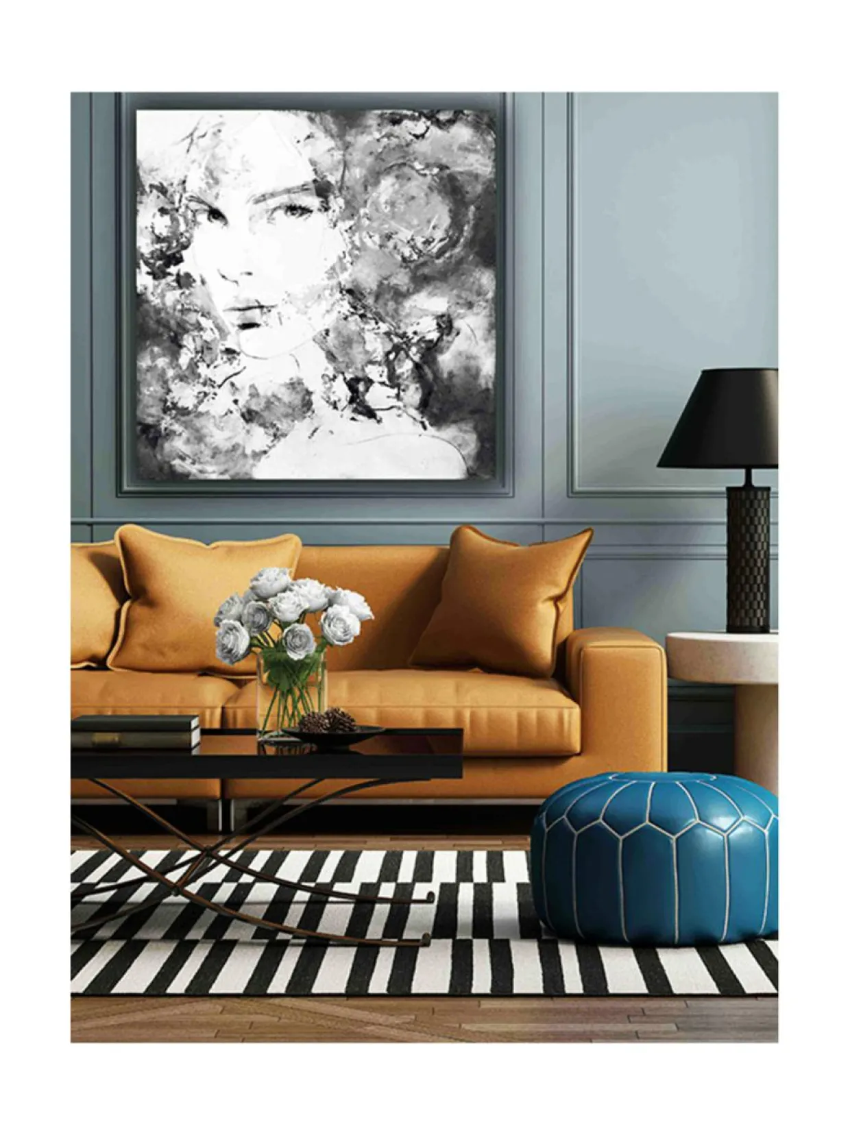 Jenniemilia Design, KATA, voimanainen canvas -taulu 100x100cm