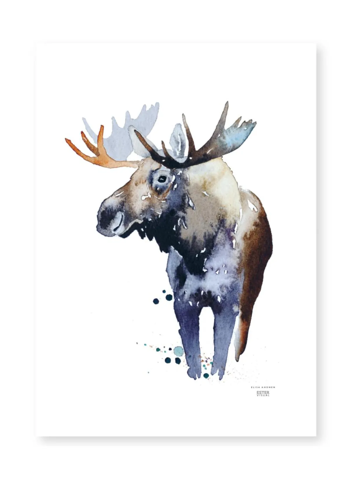 Juliste Kruunupää hirvi 50x70 cm