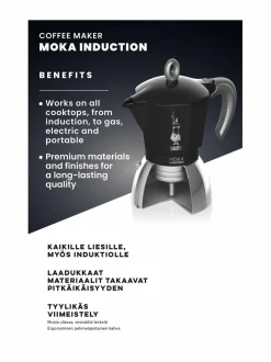 4-kupin Moka Express Induction -mutteripannu induktioliedelle