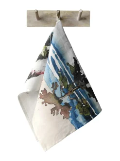 Pellava-keittiöpyyhe Kuninkaanlaavu 45×65 cm