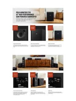 Polk Audio MXT10 SUB aktiivisubwoofer, musta