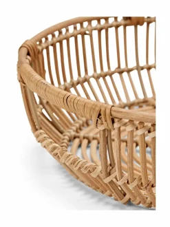 Round Rattan Tray -tarjotin