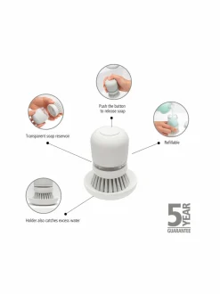 Saippuaa annosteleva tiskiharja