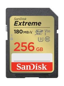 SanDisk Extreme 256GB SDXC (180MB/s) UHS-I (U3 / V30) muistikortti