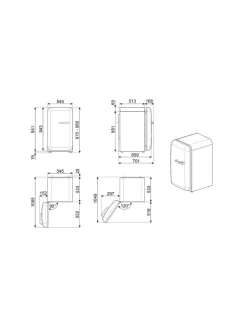 Smeg FAB10HLWH6 Happy Bar jääkaappi, valkoinen vasenkätinen