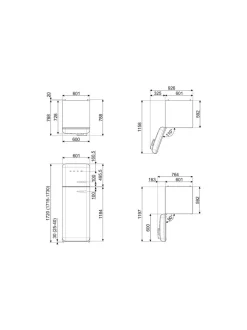 Smeg FAB30LPG5 Jääkaappi, mintunvihreä vasenkätinen