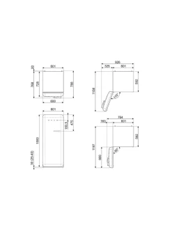 Smeg FAB28LPG5 Jääkaappi, mintunvihreä vasenkätinen