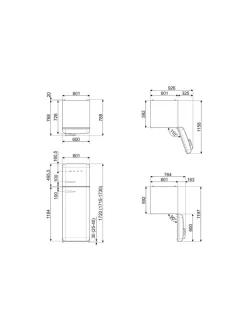 Smeg FAB30ROR5 -jääkaappipakastin, oranssi oikeakätinen