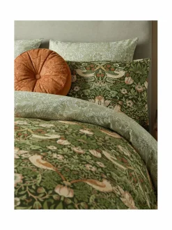 Strawberry Thief -satiinipussilakanasetti