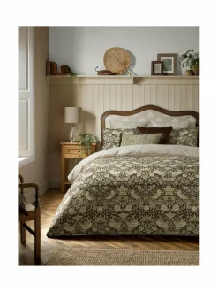 Strawberry Thief -satiinipussilakanasetti