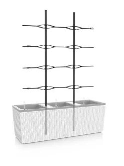 Trio Stone Musta Altakasteluruukku 100x32cm, korkeus 34cm + jalat 15 cm + köynnöskehikko