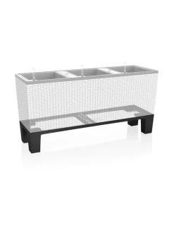 Trio Stone Musta Altakasteluruukku 100x32cm, korkeus 34cm + jalat 15 cm + köynnöskehikko